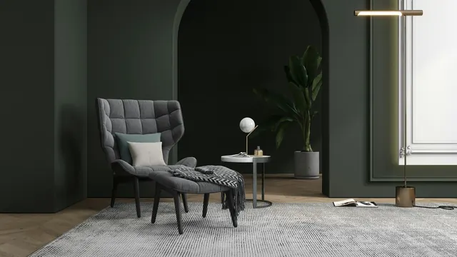 A quiet corner of the hotel lounge with armchairs and a low table